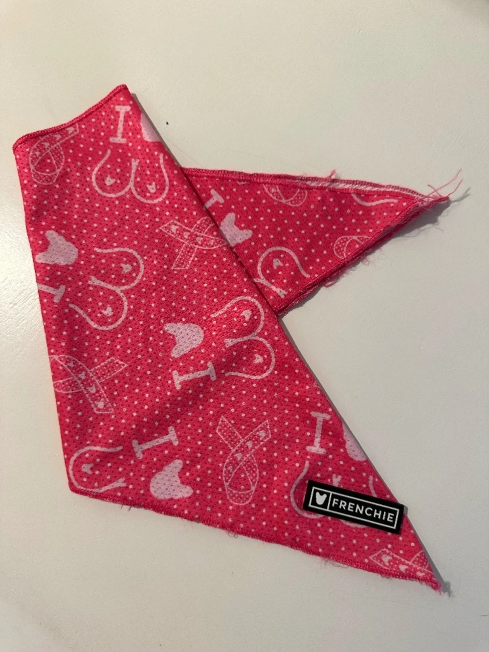 Frenchie Bulldog Cooling Bandana - Save the Ta-Ta's Print